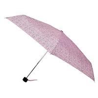 totes Mini Small Pink Leopard Thin Umbrella (5 Section)