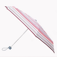 totes Mini Cream Multi Stripe Thin Umbrella (5 Section)