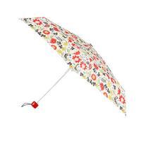 totes Mini Round Cream Folk Floral Print Umbrella (5 Section)
