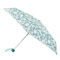 totes Mini Thin Round Aqua Shadow Floral Print Umbrella (5 Section)