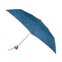 totes auto openclose thin large blue speckle dot umbrella 3 section