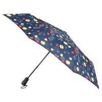 totes Auto Open Close XTRA STRONG Dotty Stripe Flowers Print Umbrella (3 Section)