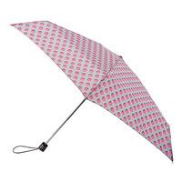 totes Miniflat Thin Grey/Pink Shadow Dot Print Umbrella (5 Section)