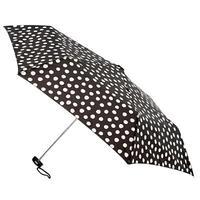totes Cream & Charcoal Painted Dots Miniflat Umbrella (3 Section)