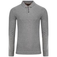 tokyo laundry lowell long sleeved polo in grey