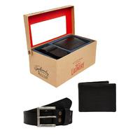 tokyo laundry aspen cove black belt wallet set