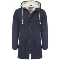 tokyo laundry dierk navy blue borg lined parka