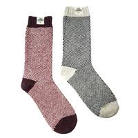 Tokyo Laundry Lynbrook red & cream socks (2 Pack)