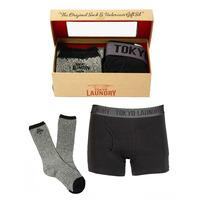 Tokyo Laundry Kodaline charcoal sock and black boxer set