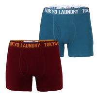 Tokyo Laundry Greenberg blue & oxblood boxers ( 2 Pack)