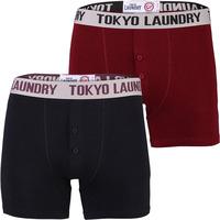 Tokyo Laundry Dwight oxblood & dark navy boxer shorts (2 Pack)