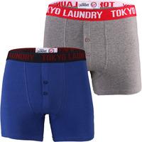 tokyo laundry dwight blue grey boxer shorts 2 pack