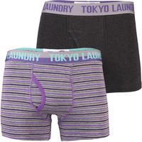 Tokyo Laundry Statham grey & charcoal boxer shorts ( 2 Pack)