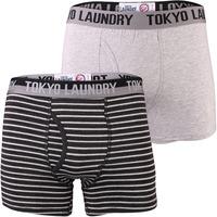 tokyo laundry statham charcoal light grey boxer shorts 2 pack