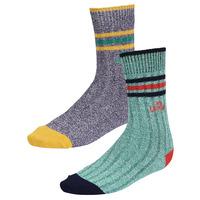 Tokyo Laundry Ensor Ribbed Socks in Purple & Green