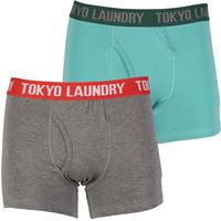 Tokyo Laundry Rhys ( 2 Pack) boxer shorts Mid Grey Marl & Petrol Blue