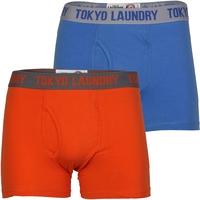 Tokyo Laundry Desoto Cove Sports Boxer Shorts (2 Pack) Regatta Blue & Fire Orange