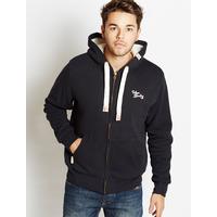 tokyo laundry nowood river navy borg lined hoodie