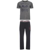 Tokyo Laundry Cohen grey and navy loungewear set