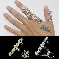 Top Quality Crystal Hollow Adjustable Ring Set Midi Rings(Set of 2)