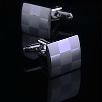 Toonykelly Fashion Silver Plated Lattice Men Handsome Shirt Cufflink Button(1 Pair)