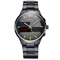 TOMORO 2016 Original Custom Man Digital and Quartz Dual time Sport Watch Men Fashion Metal Steel Relogio LED Watches