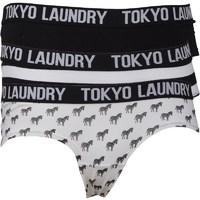 tokyo laundry womens hallie three pack briefs ivoryblackivory