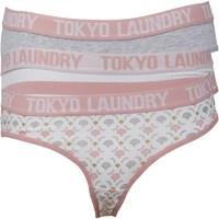 Tokyo Laundry Womens Betsy Three Pack Briefs Blush/Light Grey