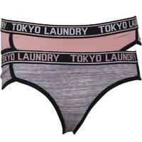 tokyo laundry womens bobbins two pack briefs blushgrey space