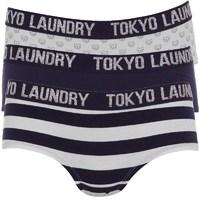 Tokyo Laundry Womens Three Pack Ariana Boy Shorts Ivory/Eclipse Blue