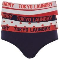 Tokyo Laundry Womens Three Pack Briefs Ivory/Eclipse Blue/Red Sky