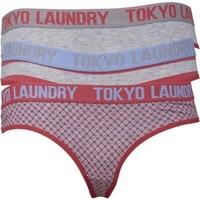 Tokyo Laundry Womens Betsy Three Pack Briefs Placid Blue/ Light Grey/Pink