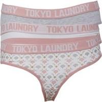Tokyo Laundry Womens Betsy Three Pack Briefs Blush/Light Grey