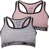 Tokyo Laundry Womens Peppa Two Pack Bra Blush/Grey Space