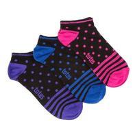 totes Ladies 3 Pack Trainer Socks Spot One Size
