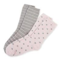 totes Chenille Lounge Socks Pink/Grey One Size