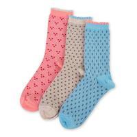 totes Waterfall 3 Pack Untreaded Ankle Socks Pink, Brown and Blue One Size