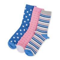 totes Waterfall 3 Pack Untreaded Ankle Socks Blue One Size