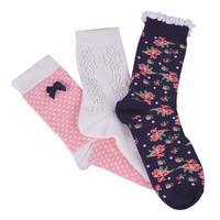 totes Ladies Untreaded Socks (3 Pack) Navy and Coral One Size