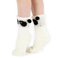 totes ladies chunky novelty slipper socks cream one size