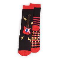 totes Boys Slipper Socks (Twin Pack) Red Guitar 3-6 Years