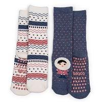 totes Girls Slipper Socks (Twin Pack) Eskimo / Fair Isle 3-6 Years