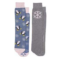 totes ladies original slipper socks twin pack pengiun one size