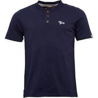 Tokyo Laundry Mens Essential Henley T-Shirt Midnight Blue