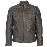 tom tailor levune mens leather jacket in brown