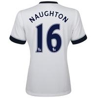 Tottenham Hotspur Home Shirt 2015/16 White with Naughton 16 printing, White
