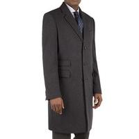 Tom English Charcoal Melton Regular Fit Overcoat 42R Charcoal