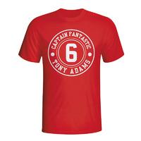 tony adams arsenal captain fantastic t shirt red