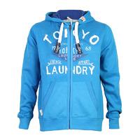 tokyo laundry saba zip up hooded sweatshirt in blue