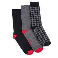 totes Mens 3 Pack Socks Dogtooth One Size